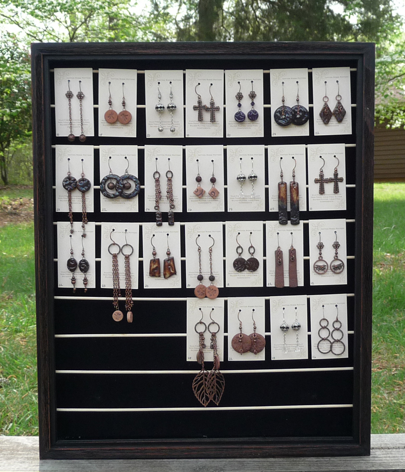 DIY Shadow Box Earring Display Rack For Craft Shows